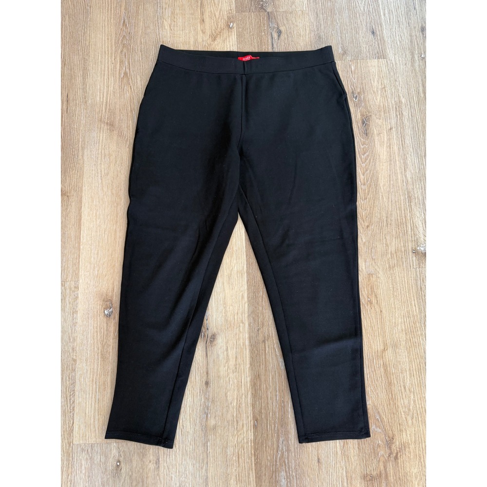 Maze Minimalist Ankle Trousers Women XL Black Ponte Knit High Rise Stretch Pants